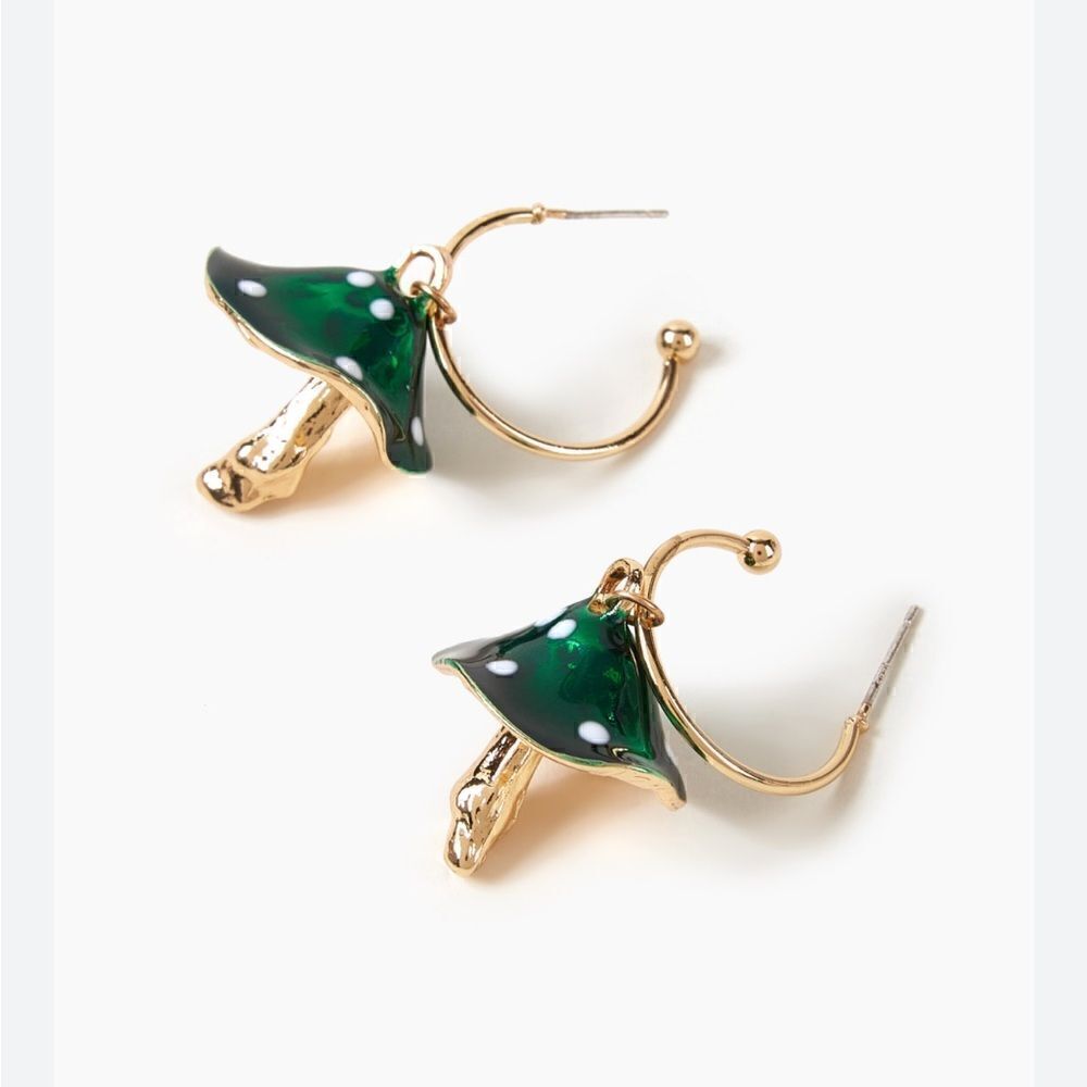 Mushroom  hoop  earrings  M130